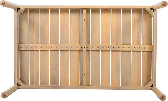 Christopher Knight Home Lenor Patio Acacia Wood Coffee Table, Solid Wood Outdoor Table for Patio Furniture Set, Slat Panel Rectangular Top, Light Teak