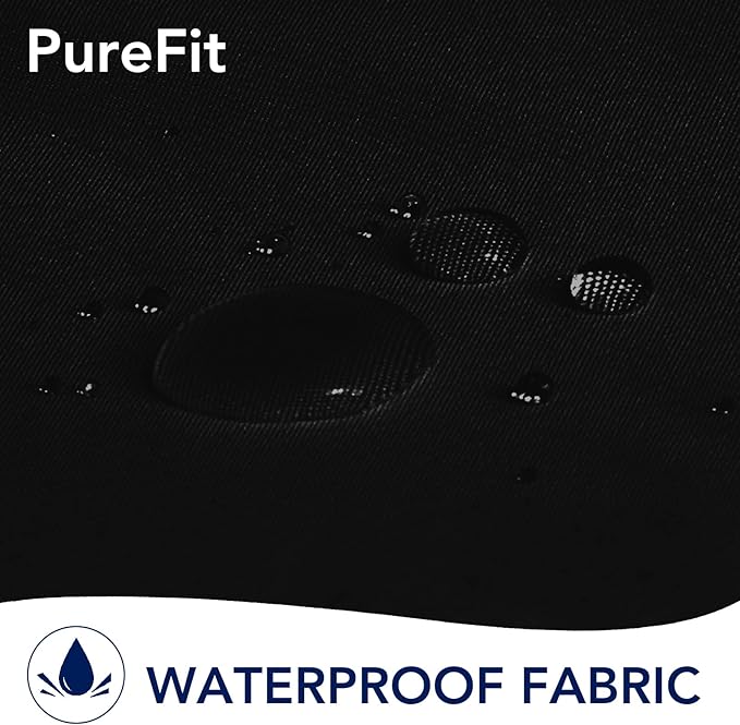 PureFit Outdoor Curtains for Patio Waterproof Weatherproof, UV and Fade Resistant Outside Curtains for Gazebo, Front Porch, Pergola, Sun Blocking Privacy Curtain, 100W x 108L inch, 1 Panel, Black