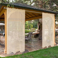 SpaceDresser Waterproof Outdoor Sheer Curtains for Patio - 2 Panels Rod Pocket Indoor Voile Sheer Curtain for Living Room,52W x 84L inch, Beige