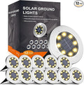 INCX 4.6 inch Solar Lights Outdoor Waterproof,12 Pack Solar Lights for Outside, Solar Garden Lights Landscape Lighting for Patio Pathway Lawn Yard Deck Driveway Walkway, Warm White