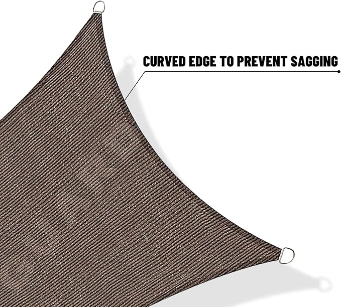 SUNNY GUARD Custom Size 11'x11'x45.6' Brown Sun Shade Sail Right Triangle UV Block Shade for Backyard Yard Patio Deck Garden(Customized)