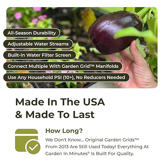 Garden Grid Watering System | Raised Garden Bed Drip Irrigation System – But Better | Pre-Assembled, Waters Every Plant Evenly, 2-Minute Setup | Square Foot Gardening Grid | US-Made (Cornerless, 4x8)