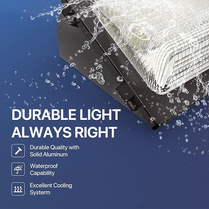 HYPERLITE LED Wall Pack Light 120W 15,600LM Commercial and Industrial Outdoor LED Wall Lights for Parking Lots House Warehouses 4 Pack UL Listed