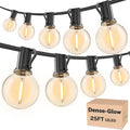 RTTY Dense-Glow Outdoor String Lights 25ft, G40 Led Patio Globe Lights with 13pcs Plastic Bulbs, Shatterproof Waterproof Connectable Hanging for Porch Cafe Bistro Backyard Gazebo Balcony Deck Party