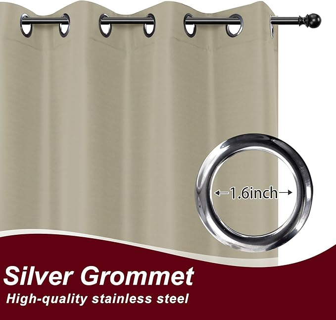 HolidayIdeas Grommet Outdoor Curtains for Patio Waterproof 8 Pcs All Weather Balcony Outside Curtains for Apartments, Gazebo, Pergolas, Porch, 54x120 Inch, Taupe