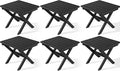 SERWALL Folding Outdoor Side Table Set of 6, Adirondack End Table, Black