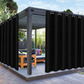 PureFit Outdoor Curtains for Patio Waterproof Weatherproof, UV Resistant Outside Curtains for Gazebo, Front Porch, Pergola, Sun Blocking Privacy Curtain, 100W x 84L inch, 1 Panel, Black