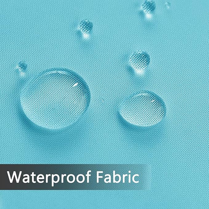 SpaceDresser Waterproof Outdoor Sheer Curtains for Patio - 2 Panels Rod Pocket Indoor Voile Sheer Curtain for Living Room,52W x 84L inch, Aqua