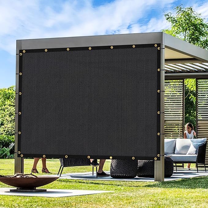 Artpuch Outdoor Pergola Shade Cover 17x19 FT Sun Shade Cloth with Grommets Black 90% UV Protection Canopy Patio Privacy Screen (Customized Available)