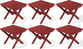 SERWALL Folding Outdoor Side Table Set of 6, Adirondack End Table, Red