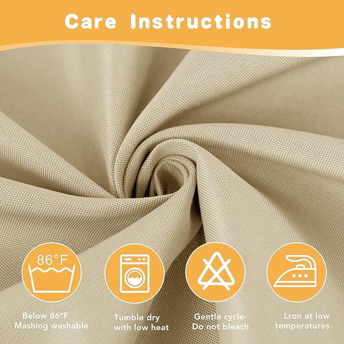 HolidayIdeas Outdoor Curtains for Patio Waterproof, 2 Panels - 54 x 95 Inch - Privacy Protection & Light Filtering Curtains Grommet Outside Curtains for Porch, Gazebo, Pergola, Backyard (Cream)