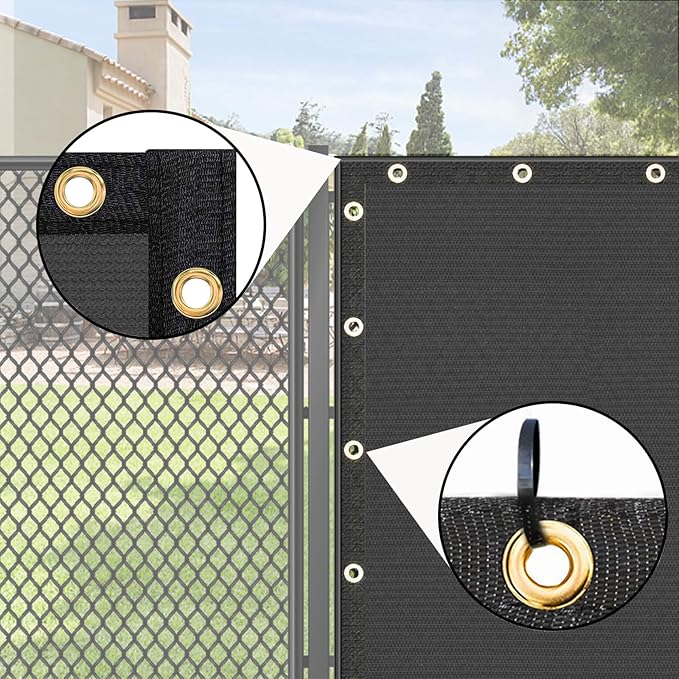 UPGRADE Privacy Fence Screen 6'x39' Dark Grey Outdoor 90% Visibility Blockage 170 GSM Mesh Shade Cover Panels for Backyard,Balcony,Home Decoration with Zip Ties,Customized Avaliable