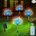 Solar Garden Lights Outdoor, 4 Pack Total 480 LED Solar Firework Lights Decorative 4th of July Decoration, Outdoor Waterproof Lights for Outside Yard Garden Pathway Decor