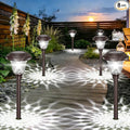 BEAU JARDIN 8 Pack Solar Pathway Lights Outdoor Solar Powered Waterproof Glass Christmas Gift High Lumen for Garden Landscape Path Yard Walkway Driveway White Color Changing Bronze