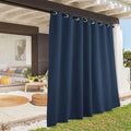 RYB HOME Extra Wide Outdoor Curtains for Patio Waterproof Heavy Duty Thermal Insulated in Summer Full Coverage Privacy for Porch, Cabana & Pergola, W100 x L95, Navy Blue, 1 Panel