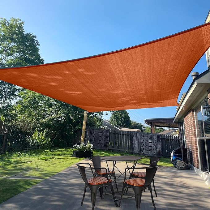 SUNLAX Sun Shade Sail 13' x 14' Terra Red Rectangle Canopy Sail Shade Cover UV Block Permeable Sunshade Outdoor for Patio Backyard Deck Pergola (We Make Custom Size)