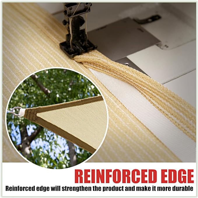 ColourTree TAPR1616 Custom Size 15' x 22' White Sun Shade Sail Canopy UV Block UPF50 Rectangle - Commercial Standard Heavy Duty - 190 GSM - 3 Years Warranty