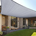 LOVE STORY Custom Size 4'x10' Silver Grey Sun Shade Sail Rectangle UV Block Canopy Patio Sail Sunshades Fabric for Outdoor Garden Carport (We Make Custom Size)