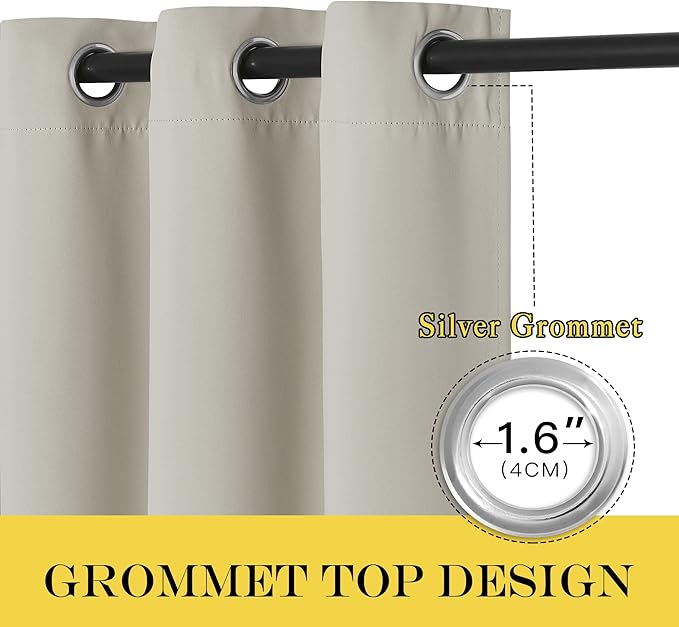 NICETOWN Sliding Door Curtains Extra Wide and Long, Thermal Insulated Large Curtain for Windows Energy Saving Patio Door Panel for Bedroom/Living Room (Natural, W100 x L120, 1 Panel)