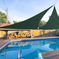 E&K Sunrise 23' x 23' x 23' Sun Shade Sail Triangle Canopy Shade Cover UV Block for Patio Backyard Garden Outdoor (Green)
