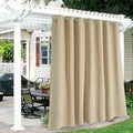 RYB HOME Extra Wide Outdoor Curtains for Patio Waterproof Heavy Duty Thermal Insulated in Summer Full Coverage Privacy for Gazebo, Cabana & Pergola, W100 x L90, Biscotti Beige, 1 Panel