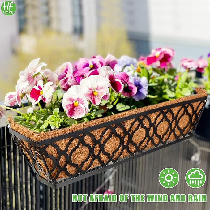 HFHOME 2Pcs 24" Trough Coco Fiber Replacement Liner, Natural 24 in Window Deck Coco Replacement Liner for Window Box