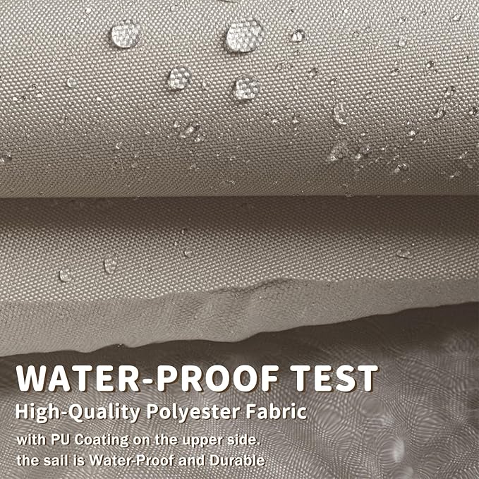 LOVE STORY Rectangle 4'x4' Waterproof Sun Shade Sail Canopy UV Block for Outdoor Patio Backyard Carport,Taupe(We Make Custom Size)