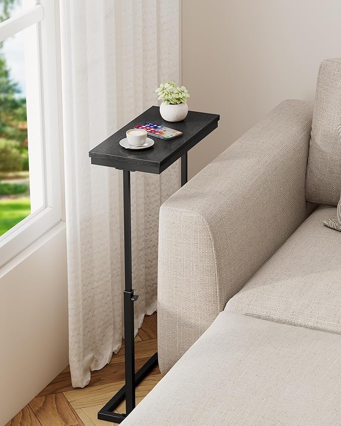 TUTOTAK End Table, Side Table, Tall Couch Table, Sofa Table, Living Room, Bed Room, Black TB01BK0832