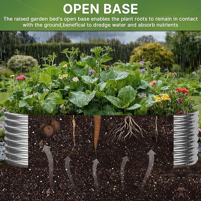 3 PCS 6x3ft Galvanized Raised Garden Bed Outdoor, Metal Garden Bed for Vegetables, Above Ground Garden Box for Flower, Steel Raised Beds for Gardening