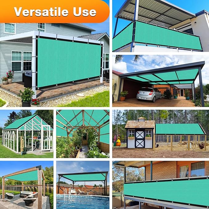 Artpuch Outdoor Pergola Shade Cover 12' X 20' Sun Shade Cloth with Grommets, 90% UV Protection Canopy Patio Privacy Screen (Customized Available) GN107, Turquoise