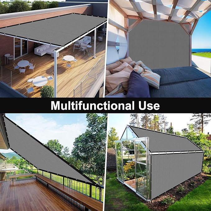 Artpuch 90% Sun Shade Cloth, 3 x 6 FT Pergola Shade Cover Canopy with Grommets, Sun Screen Fabric Tarp for Patio, Outdoor, Garden, Backyard, Light Grey