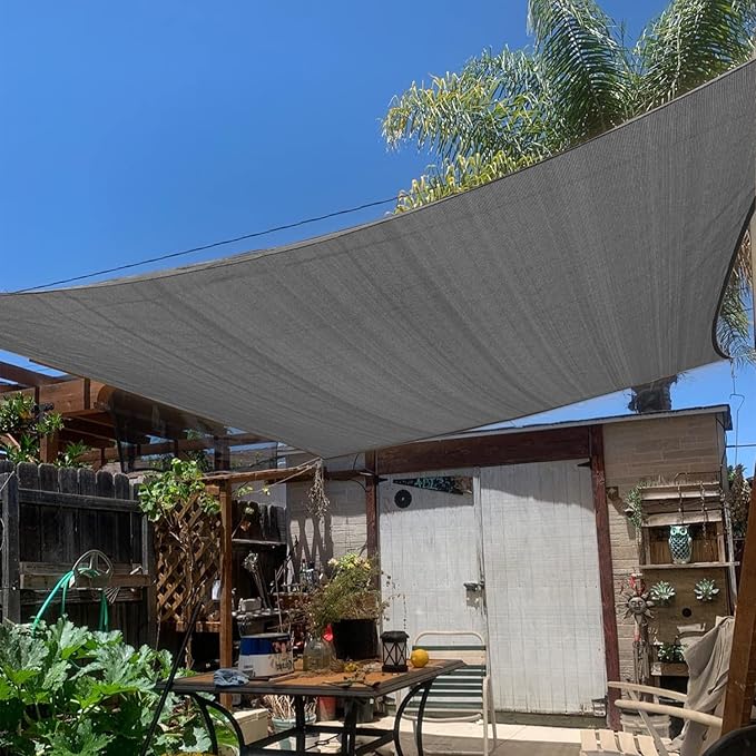 KANAGAWA 18'X24' Dark Gray Custom Size Sun Shade Sail Rectangle UV Block Canopy Cover for Patio Backyard Lawn Garden Outdoor (Customized Available)