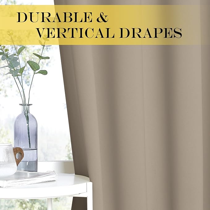 NICETOWN Door Curtain for Closet Doors 80 Inches Long 1 Panel, Blackout Doorway Curtain for Open Closet Bedroom, Room Divider Living Room for Privacy (Taupe, 1 Panel, 46W x 80L)