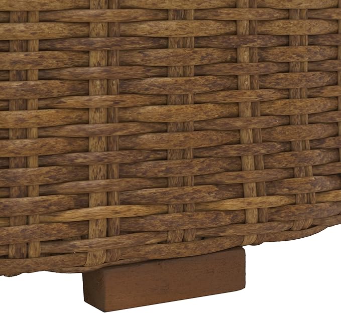SAFAVIEH Couture Collection – Anguilla Faux Wicker Indoor/Outdoor Storage Coffee Table, Fully Assembled, Natural Brown Patio Accent Table with Removable Wood Top (CPT2103A)
