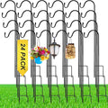 24 Pcs 24 Inch Shepherds Hook for Outdoor Adjustable Bird Feeder Pole Metal Steel Shepard Hooks for Hummingbird Stand Feeder Pole for Garden Plant, Lantern, Hanging Wedding Decor
