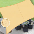 LOVE STORY Rectangle 6'x7' Waterproof Sun Shade Sail Canopy UV Block for Outdoor Patio Backyard Carport,Sand(We Make Custom Size)
