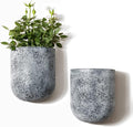 LA JOLIE MUSE Wall Hanging Planters for Indoor Plants，Hanging Flower Pots for Air Plants Succulent, Set of 2, 5.7L*4.1W*7H, Rock Gray