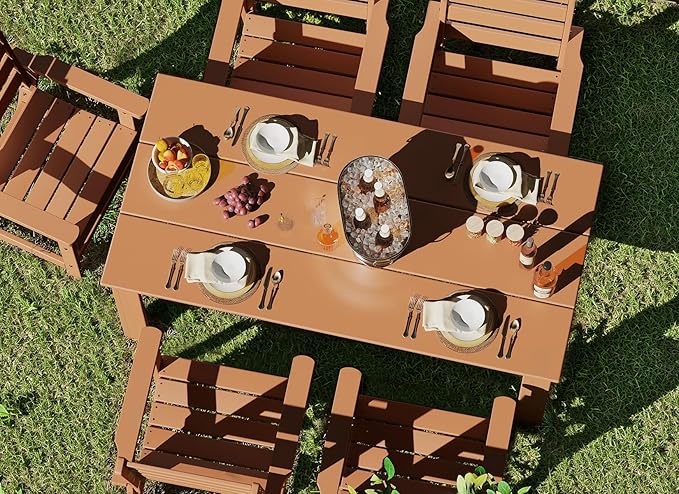 GREENVINES Outdoor Dining Chair | HDPE | Patio Chairs | All-Weather | Teak