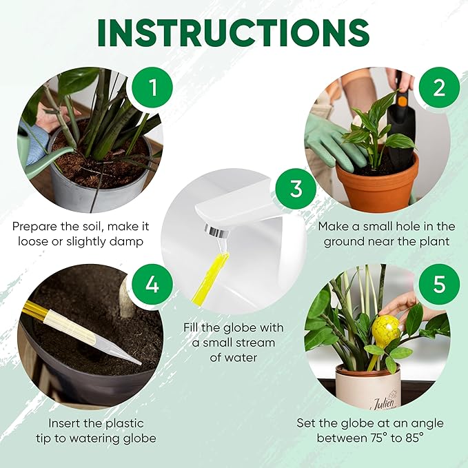 Plant Watering Globes Set of 2 - Small Self Watering Globes for Indoor & Outdoor Plants - Multicolored, Automatic, Glass Watering Bulbs for Daily Use, Plant Watering Devices