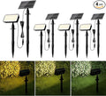 JACKYLED Solar Spot Lights Outdoor, 84-LED Solar Spotlights with 10ft Cord, 5 Lighting Modes, IP65 Waterproof Landscape Lights for Yard, Garden, Pathway, Ground & Wall Mount, 4-Pack