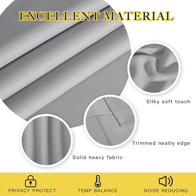 NICETOWN Room Darkening Curtain for Living Room - Energy Saving Thermal Insulated Grommet Room Darkening Curtain/Drape for Bedroom (1 Panel, 46 by 72, Silver Grey)