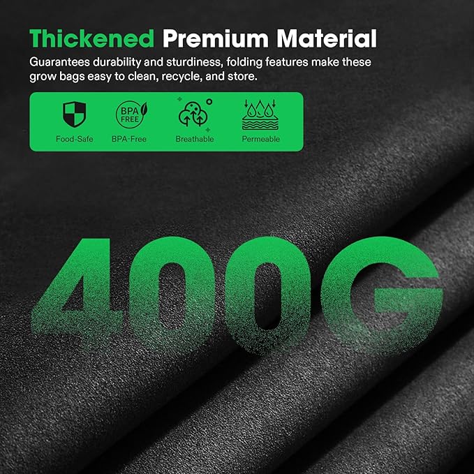 VIVOSUN 8-Grid 129 Gallon Plant Grow Bags, Large Fabric Raised Garden Bed with 400G Thickened Breathable Fabric, Reinforced Handles & 10 Pcs Plant Labels for Flowers, Vegetables, Fruits