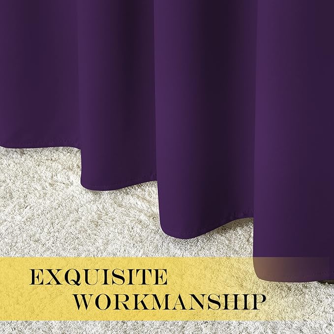 NICETOWN Blackout Curtains 84 Inch Length, Thermal Insulated Curtains for Bedroom Grommet Energy Saving Room Darkening Drapes for Living Room Window, 1 Panel, Royal Purple, 66" W x 102" L