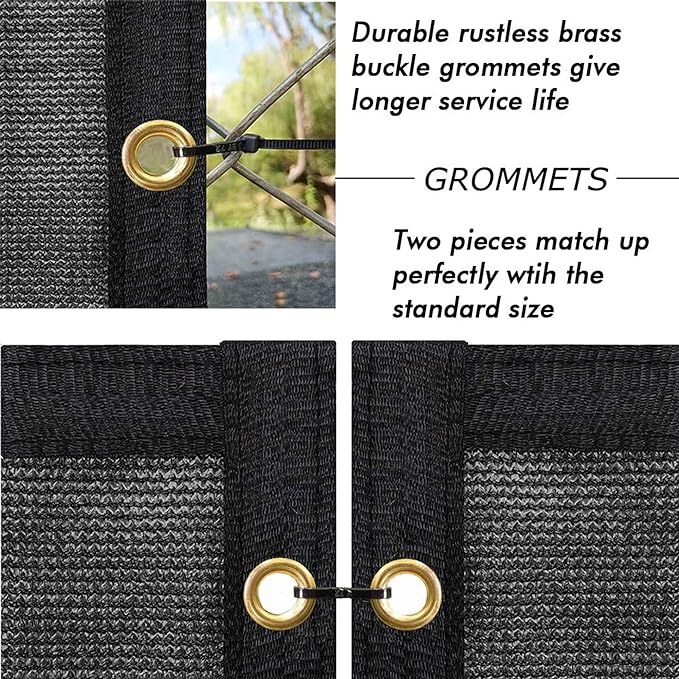 UPGRADE Privacy Screen Fence 8' x 25' Commercial Shade Cover with Brass Grommets Heavy Duty Perfect for Outdoor Back Yard-Black, Customizable