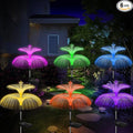Solar Garden Lights 6 Pack New Upgraded Solar Lights Outdoor Waterproof 7 Color Changing Double Jellyfish and Star Flower Garden Decor Yard Lawn Christmas Decorations, Gifts for Women Mom
