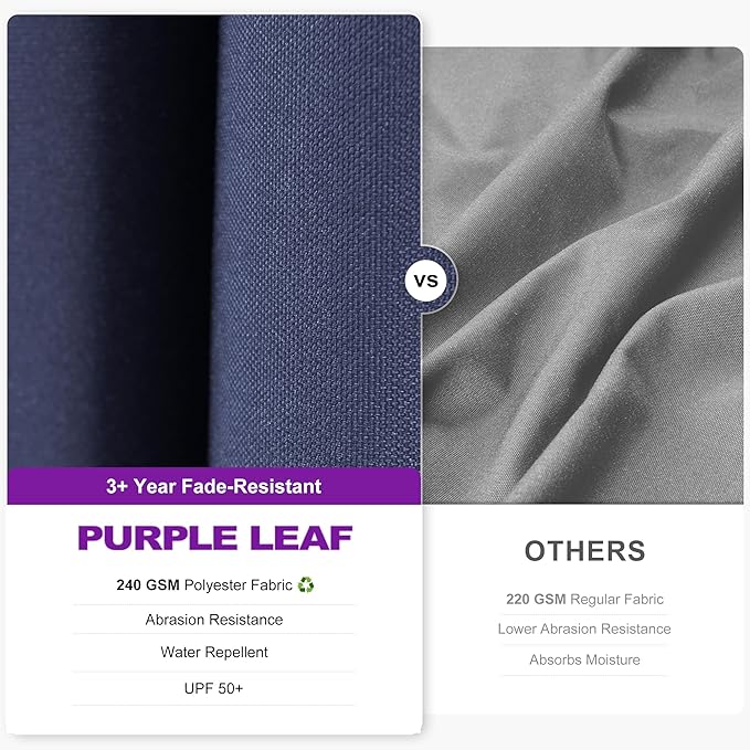 PURPLE LEAF 9.8' X 9.8' Left-right Tilting Patio Umbrella Outdoor Cantilever Swivel Square Umbrella Aluminum Offset Umbrella with 360-degree Rotation for Garden Deck Pool Patio Navy Blue