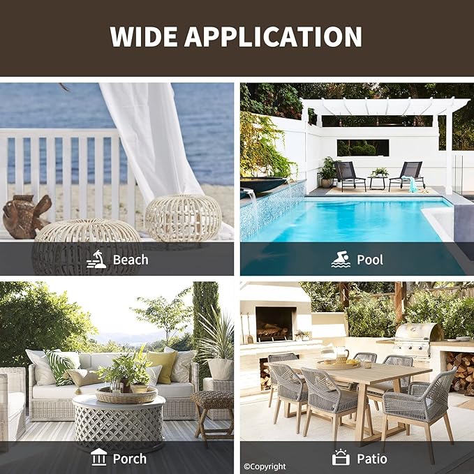 Water Proof Outside Curtains with Grommet Top for Porch, Thermal Insulated Washable Light Block Outdoor Divider Drapes for Patio Gazebo Deck Pool Area Pergola Cabana (W84 x L95, Brown, 2 Panels)