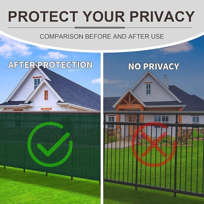 LOVE STORY Custom Size 3'x14' Dark Green Balcony Privacy Screen,UV Block Privacy Fence Screen,90% Shield for Outdoor Pool Garden Apartment Railing