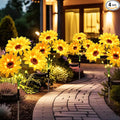 echosari 4 Pack Solar Lights Outdoor Waterproof, Sunflower Solar Stake Lights Auto ON/Off Solar Garden Decorative Lights for Lawn Pathway Landscape Birthday Gifts for Mom Women