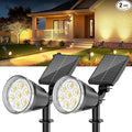 Solar Spot Lights Outdoor Waterproof: 1000LM Big Adjustable Spotlight - 2-in-1 15Hrs+ Long Lasting Spot Light - Solar Powered Spotlights Landscape Lighting for Garden, Yard, Tree, Flag, Wall, Pathway